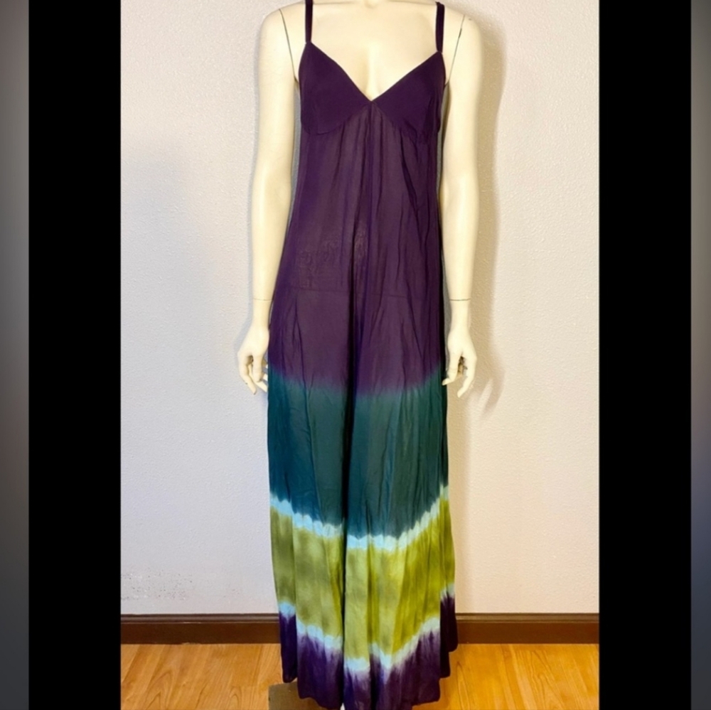 Free People Purple and Green Maxi Dress